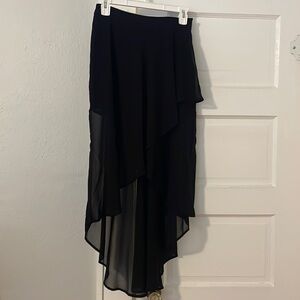 Black high-low skirt